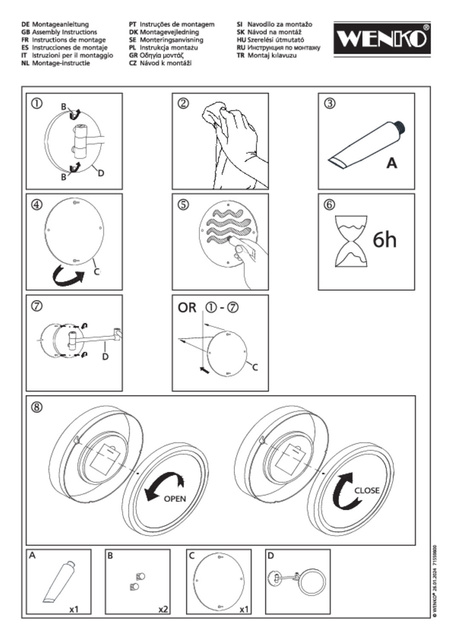 Oglinda cosmetica LED de perete LUMI, instalare fara gaurire