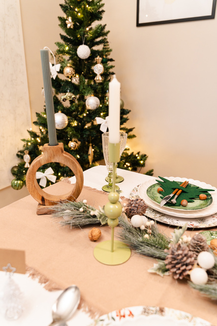 Sfeșnic din lemn, lemn de mango, 16 x 21 cm