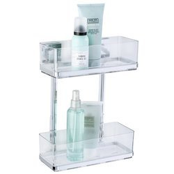 Raft baie cu 2 niveluri QUADRO, Transparent, 32,5x25,5x14 cm, WENKO