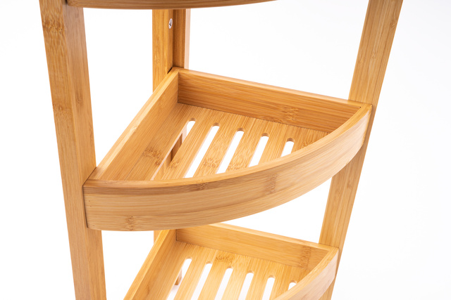 Organizator pentru baie 5five Simple Smart, 3 suporturi, 61 x 23 x 23 cm, Lemn de bambus, Maro