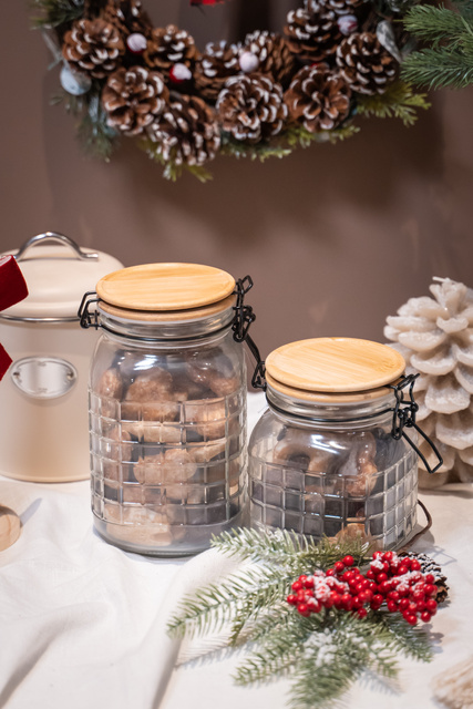 Borcan decorativ cu capac etanș, 1100 ml