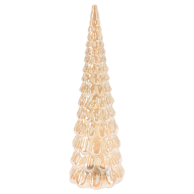 Brad de sticlă cu decor LED, 38 cm