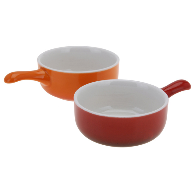 Cumpărătură ceramică, sosieră, vas de copt, portocalie