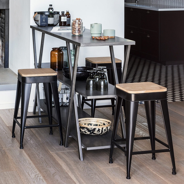 Scaun, 60x38x38cm, Negru, 60x38 cm, Atmosphera