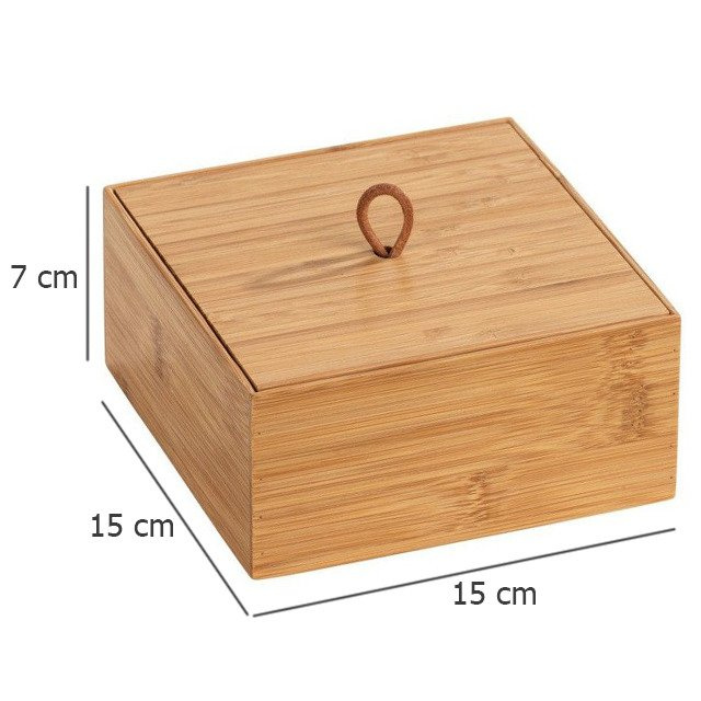 Organizator de baie TERRA, bambus, 15 x 15 cm, WENKO