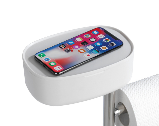 Perie WC cu suport hartie igienica RIVAZZA, 4in1, Alb, 72x32x17 cm, WENKO