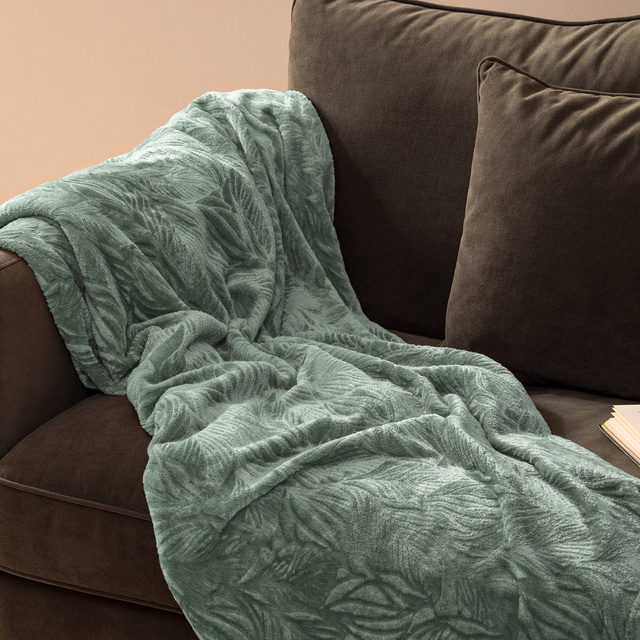 Pătură flanelată periată Ryo albastră 125 x 150 cm