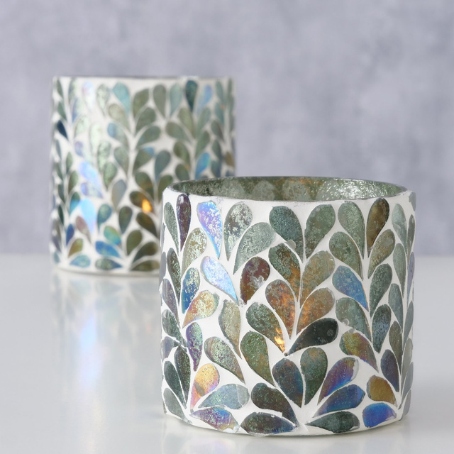 Set 2 sfeșnice mozaic Kirkas,