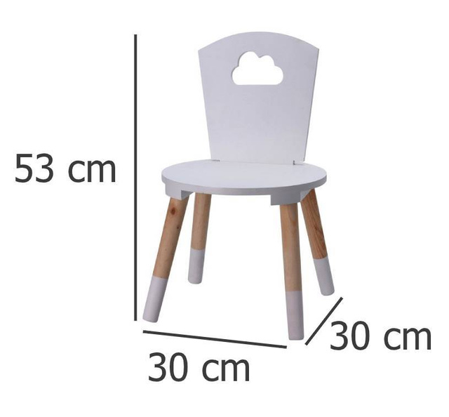 Scaun pentru copii, din lemn, alb