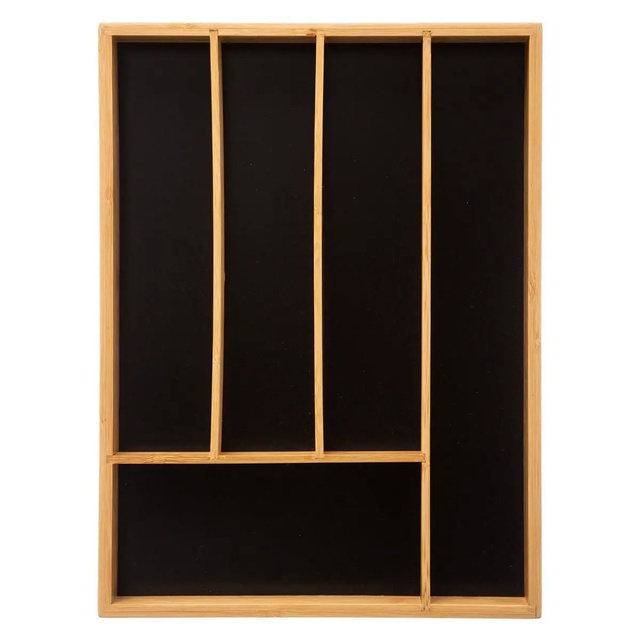 Organizator tacâmuri, 5 compartimente, inserție din bambus