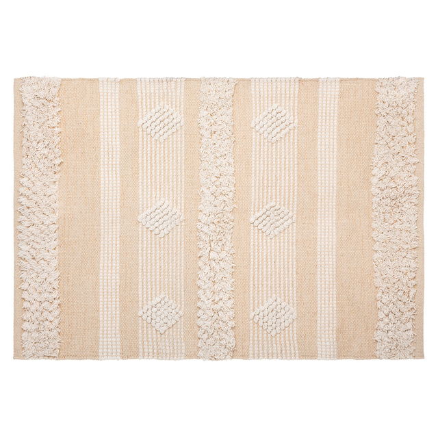 Covor bej Cot Sand, bumbac, boho, 60 x 90 cm