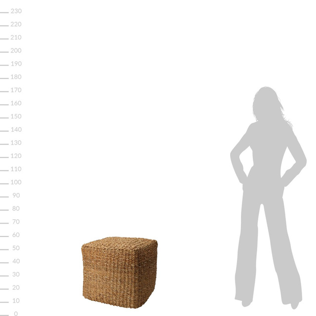 Puf taburet din iarba de mare, 40 x 40 x 38 cm