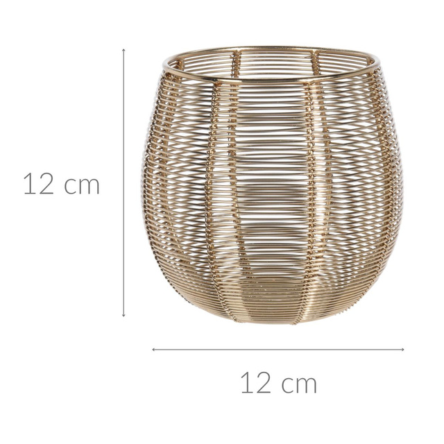 Suport lumanare metalic, auriu