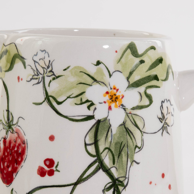 Carafa ceramica Strawberry, cu model capsuni, 500 ml