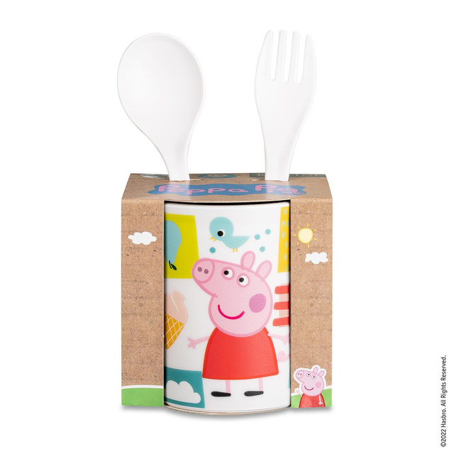 Set cana + tacamuri, EASY EATER PEPPA PIG, 3 elemente