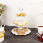 Platou rotund pentru prăjituri, torturi, fructe - 3 niveluri, ceramică