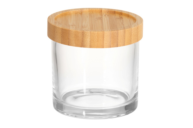 Pahar pentru periuta de dinti LINA, sticla si bambus