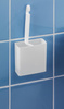 Perie WC si suport cu ventuze, Alb, 23x9,2x4,5 cm