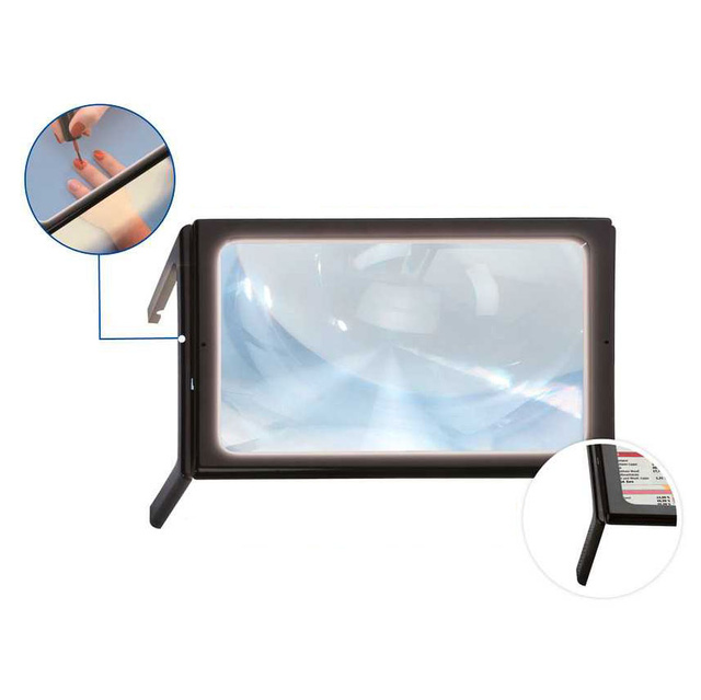 Lupă pentru citit, iluminare LED, mărire x3