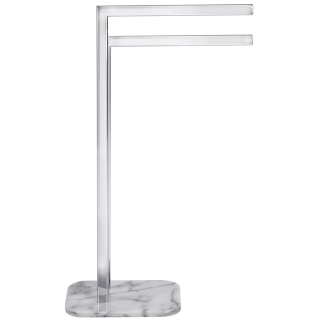 Suport prosoape de baie Baza de marmură ONYX, piatră naturală - 2 brațe, crom, WENKO