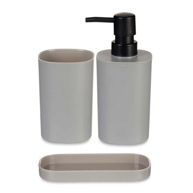 Distribuitor de sapun lichid cu pahar pentru perie si suport, plastic, 3 elemente