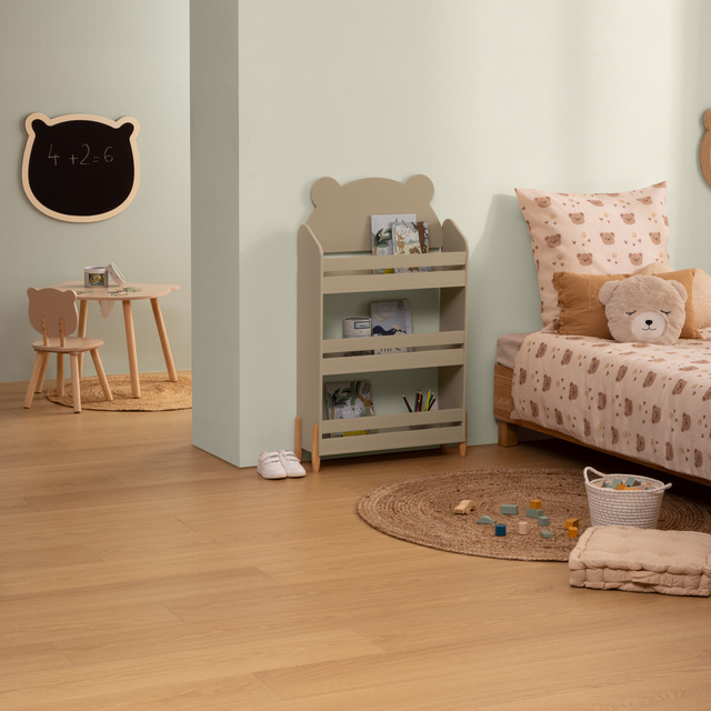 Bibliotecă pentru copii FJELLA, 61,5 x 18,5 x 100 cm, ursuleț