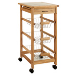 Vagonetă de bucătărie îngustă pe roți ESSENTIALS, 37 x 37 x 76 cm