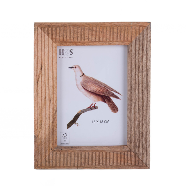 Rama de fotografii stând cu un cadru decorativ din lemn de mango, 21 x 26 x 2,5 cm