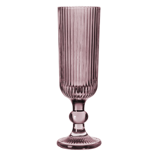 Pahare de sampanie LINES din sticla canelata, set de 6, 160 ml