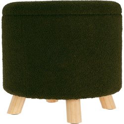 Puf rotund tapițat cu spațiu de depozitare TEDDY, Ø 40 x 37 cm