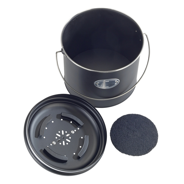 Coș de compost, 3 filtre de neutralizare a mirosurilor înlocuibile, 6 l, Nero, WENKO