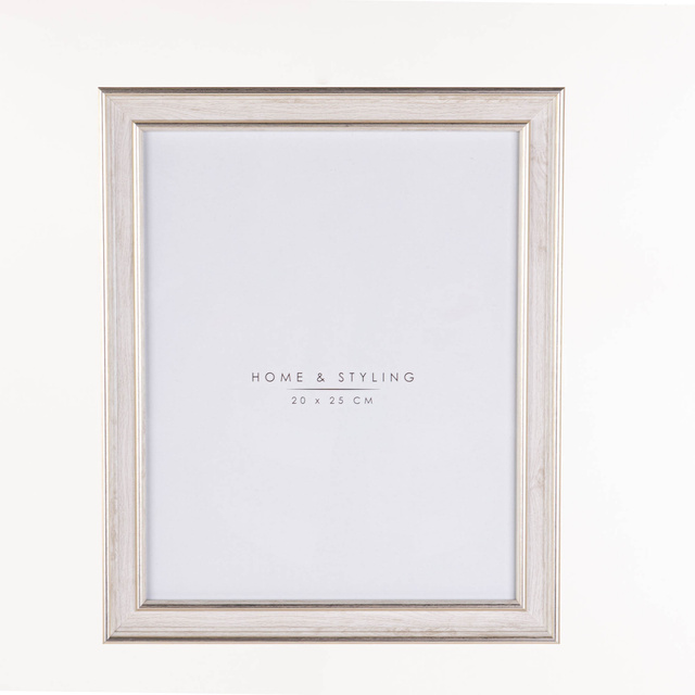 Ramă foto, imitație de lemn alb, 24 x 29 cm