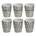 Set cani din portelan JUNGLE, 100 ml, 6 buc