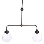 Plafoniera dubla - metal, sticla 103 x 25 x 193 cm