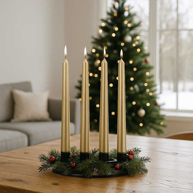 Set lumanari satinate 4 bucati 25 cm