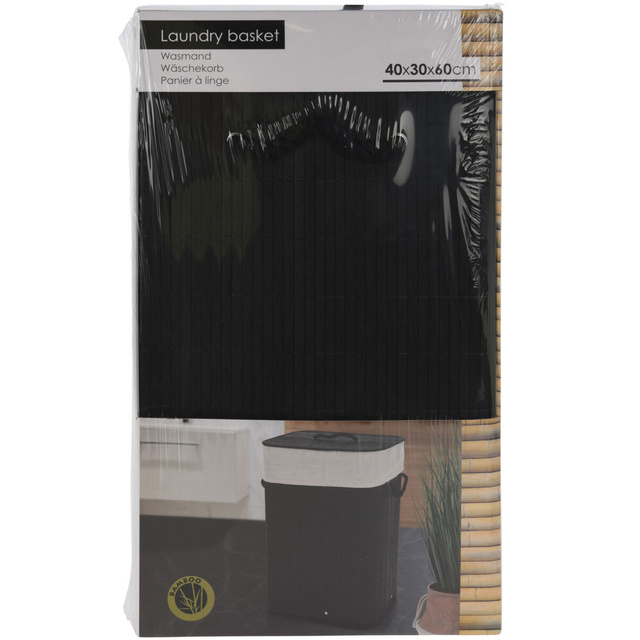 Cos de rufe din bambus cu capac