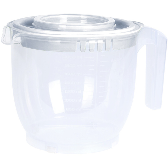 Bol pentru aluat cu capac, cu măsura, 2200 ml