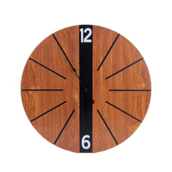 Ceas de perete cu cadran minimalist imitand lemnul, mdf, Ø 60 cm