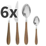 Set tacâmuri pentru 6 persoane, MARC, lemn deschis