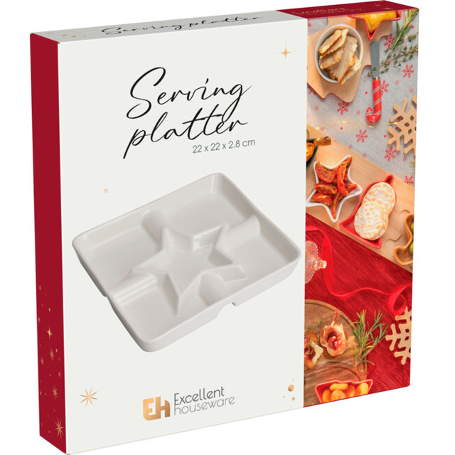 Platou pentru aperitive cu compartimente, 22 x 22 cm