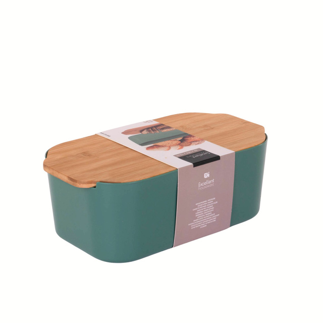 Cutie de paine cu capac din bambus, 33 x 18,5 x 12 cm