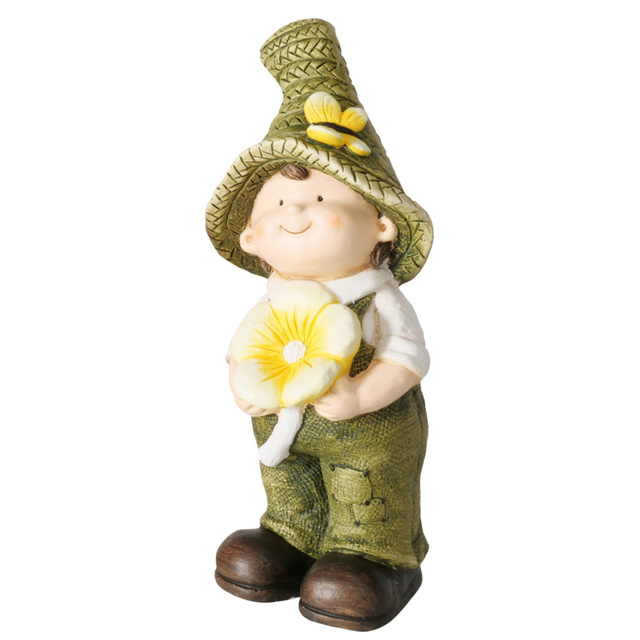 Figurina decorativa Copil cu floare, inaltime 45 cm