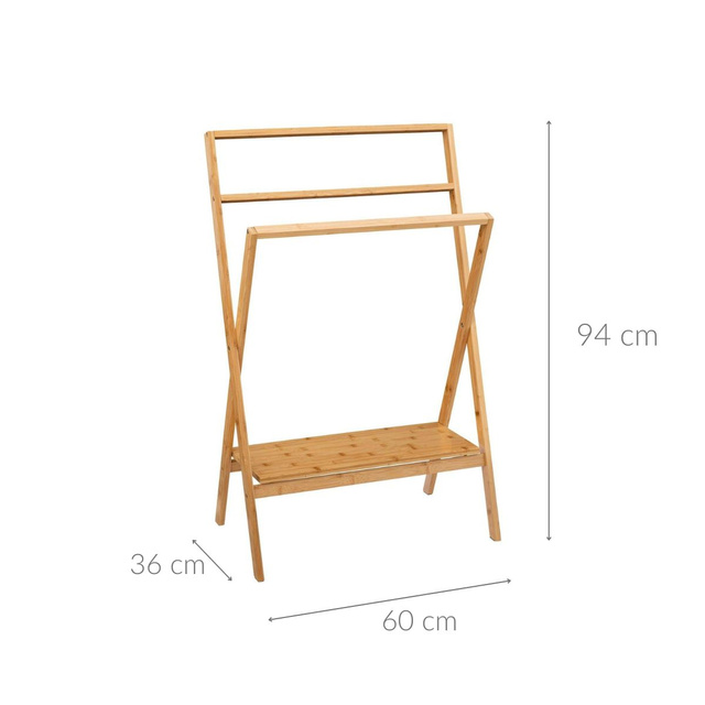 Suport pentru prosoape din bambus Lab'n Modul, 94 cm
