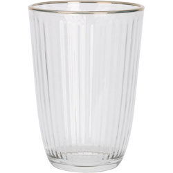 Pahar striat cu margine aurie, 395 ml