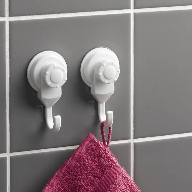 Set cârlige montate pe ventuză, 2 buc.