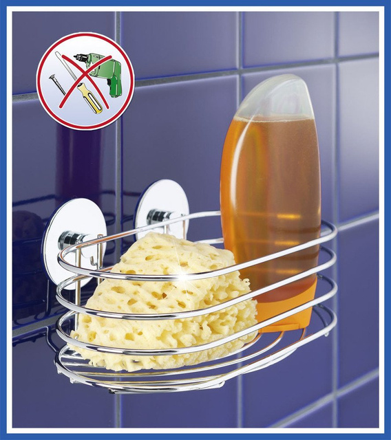 Raft de baie, coș Turbo-Loc - oțel cromat, WENKO