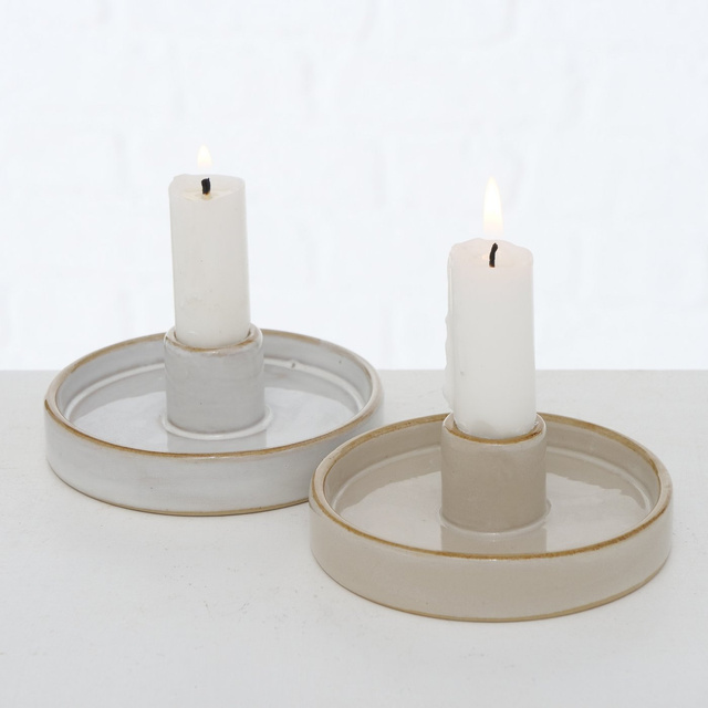 Sfeșnic rotund din porțelan MARIMA, 4 cm