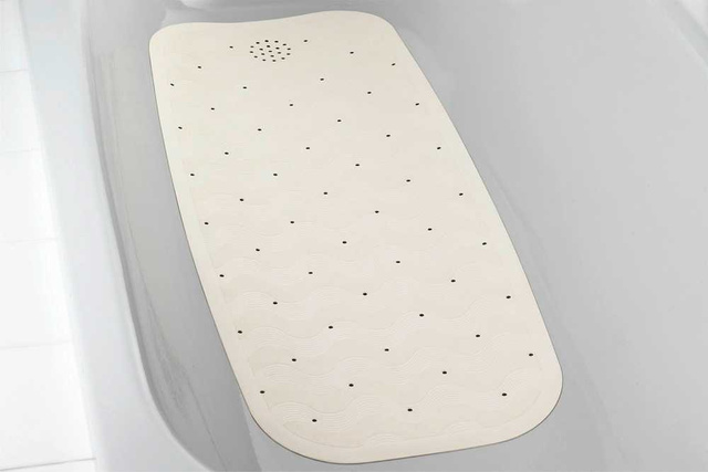 Covoare antiderapante pentru cadă NATURAL RUBBER, 90 x 37 cm, bej