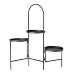 Suport pentru flori, trei niveluri, negru, 68 cm