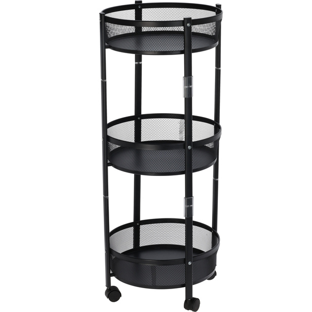 Carucior de bucatarie pliabil pe roti, 3 etaje